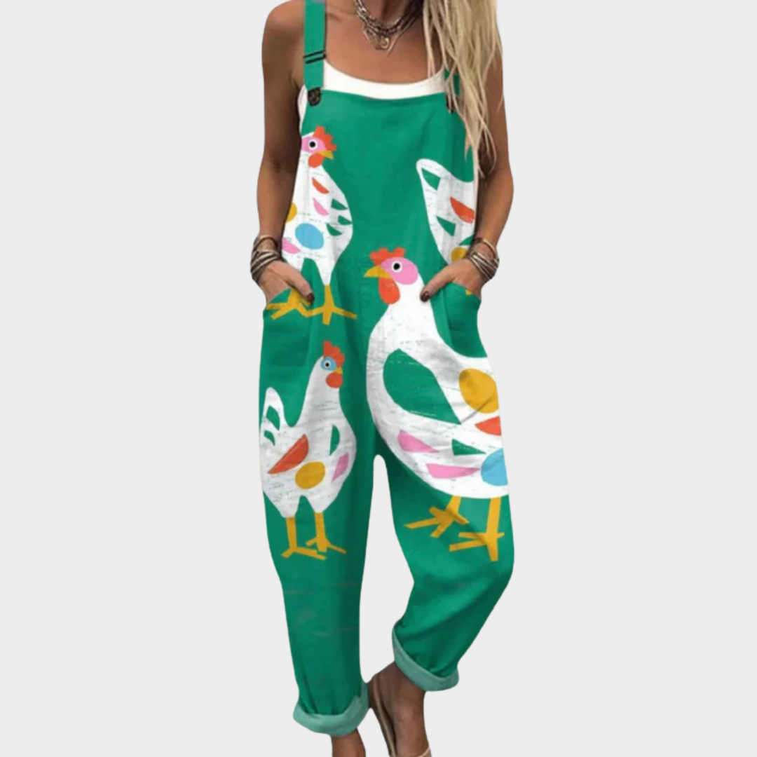 Estrella | Stilfuld Kylling Kunst Jumpsuit
