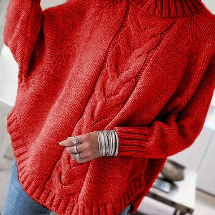 Gwendolyn | Kabelstrikket Højhalset Sweater