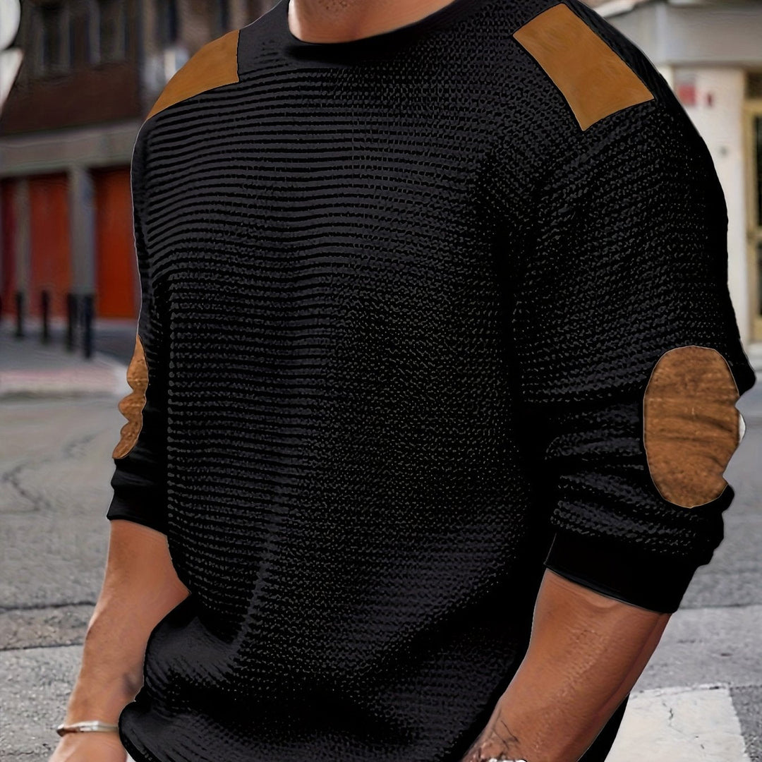 Aaron | Tekstureret Elbow-Patch Pullover