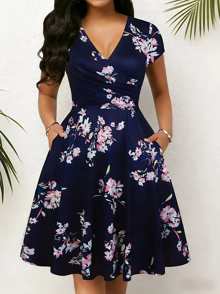 Katherine | Floral A-Line Lomme Kjole