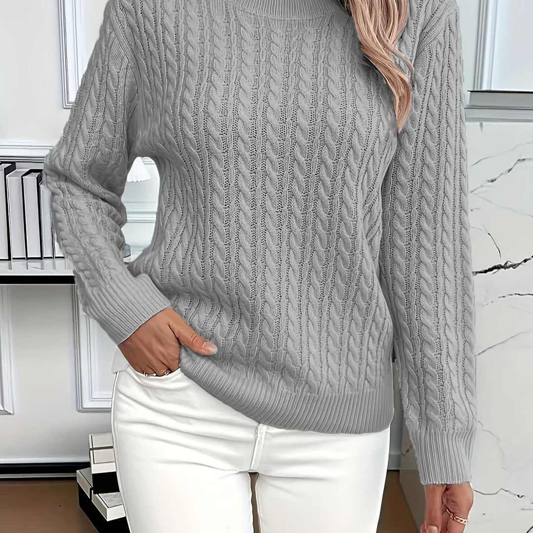 Faye | Kabelstrikket Rundhalset Sweater