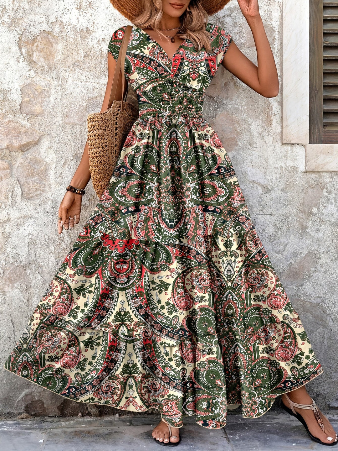 Roberta | Bohemian Paisley Maxi Kjole