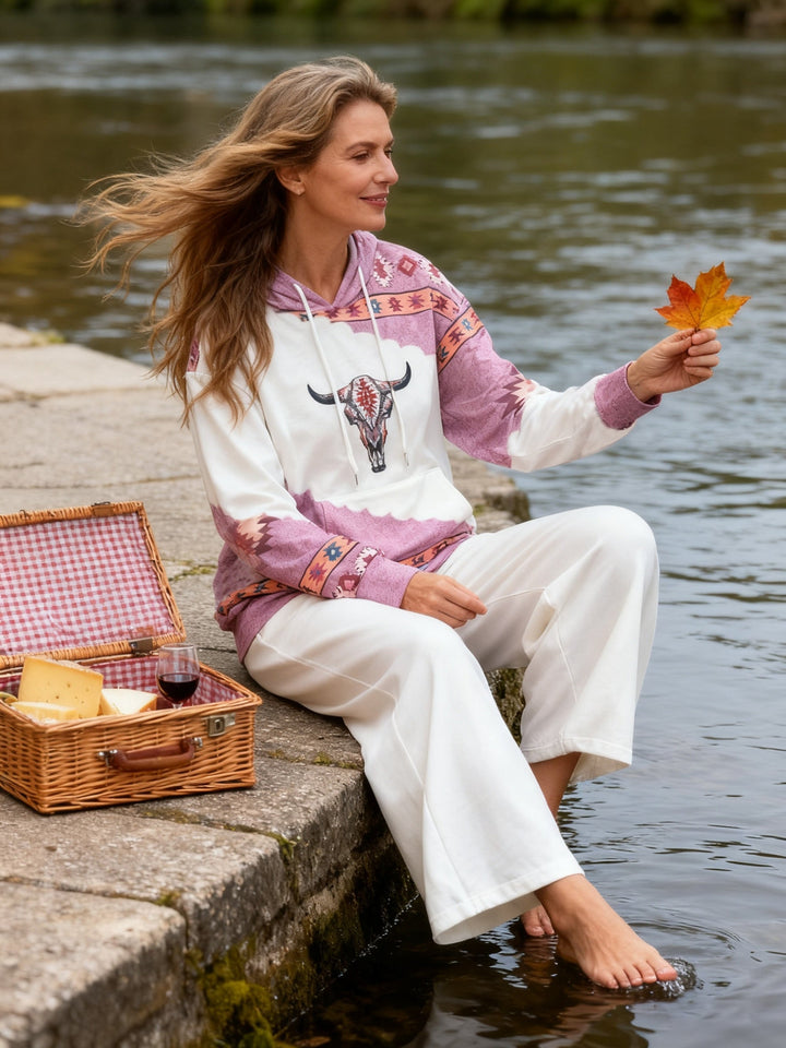 Tamsin | Western-inspireret Print Hoodie