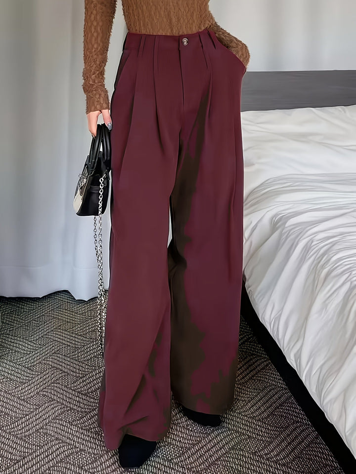 Celine | Plisserede Bukser med Bred Ben