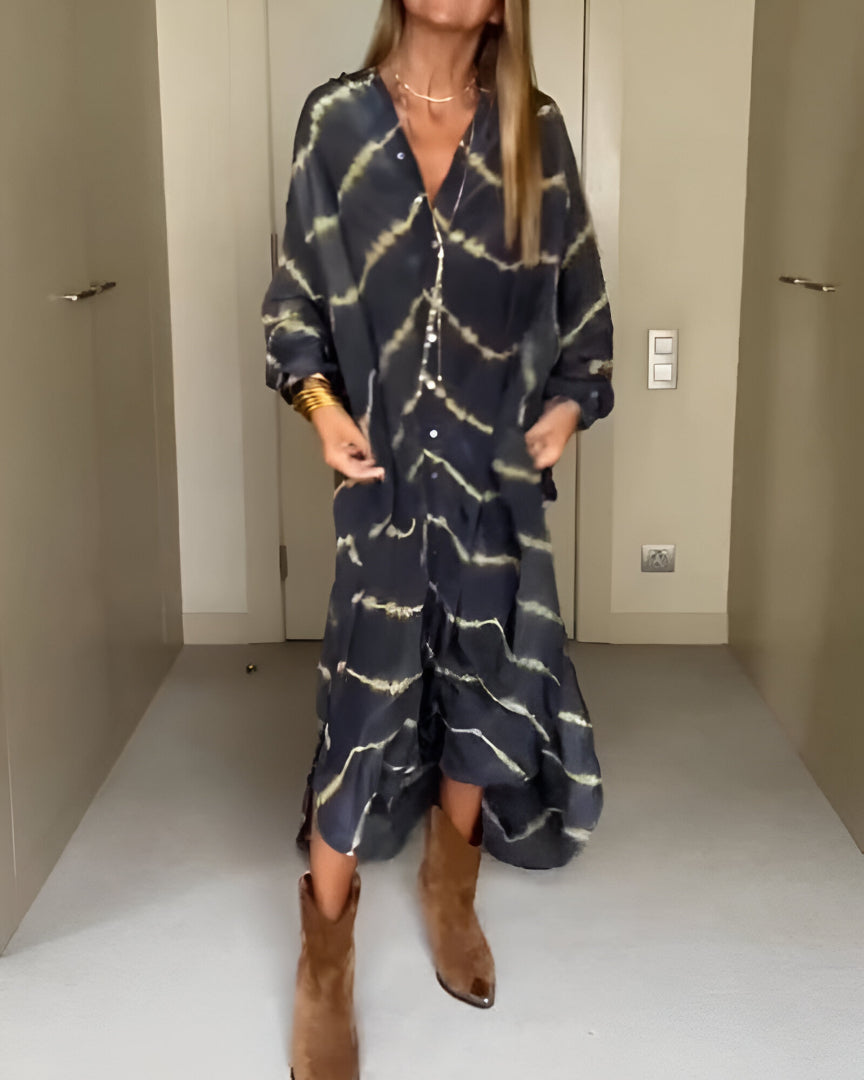 Julia | Klassisk Bohemian V-Hals Kjole