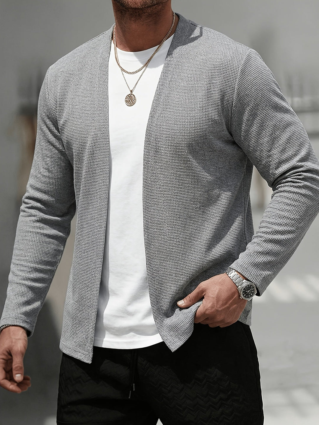 Theodore | Åben-Front Tekstureret Cardigan