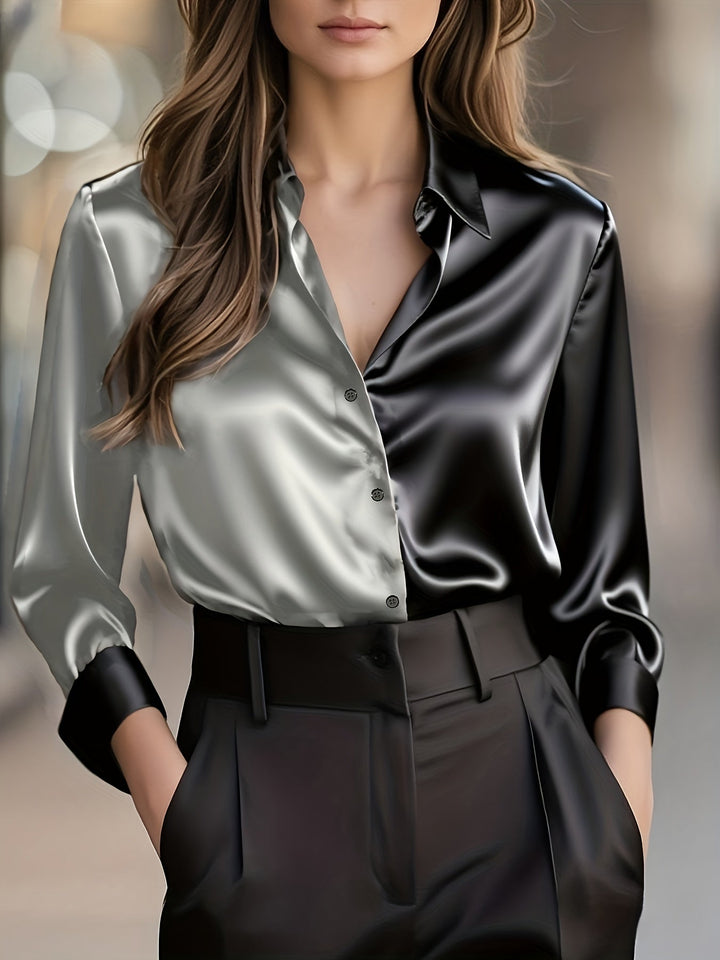 Helene | Raffineret Farveblok Bluse