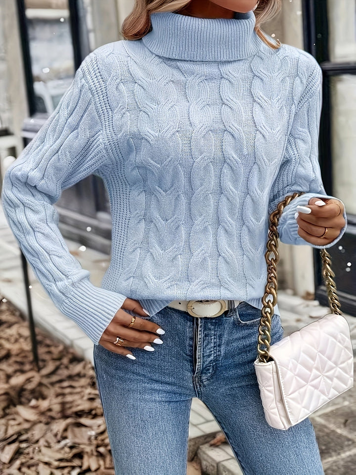 Celeste | Cozy Cable-Knit Turtleneck Sweater