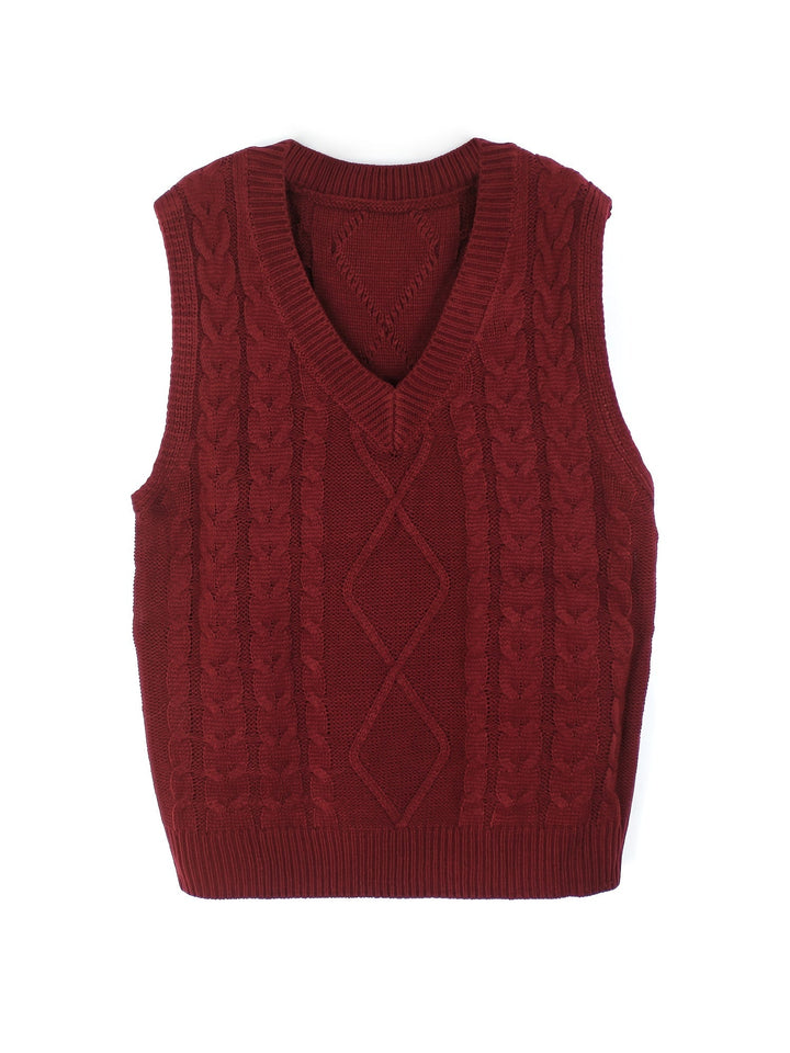 Cora | Cozy Cable-Knit V-Hals Sweater Vest
