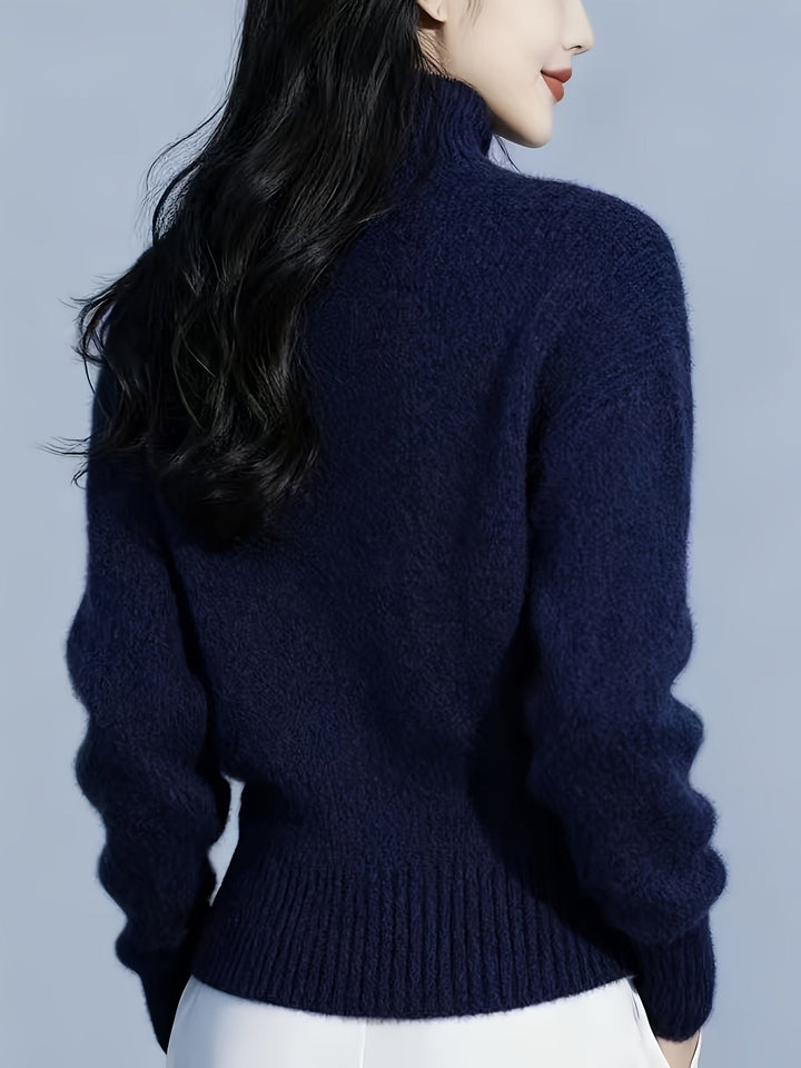 Margot | Højhalset Knap Cardigan