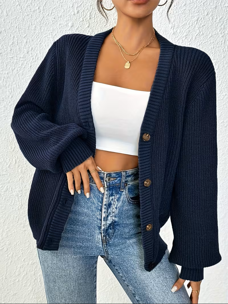 Maribel | Afslappet Knap-Front Cardigan