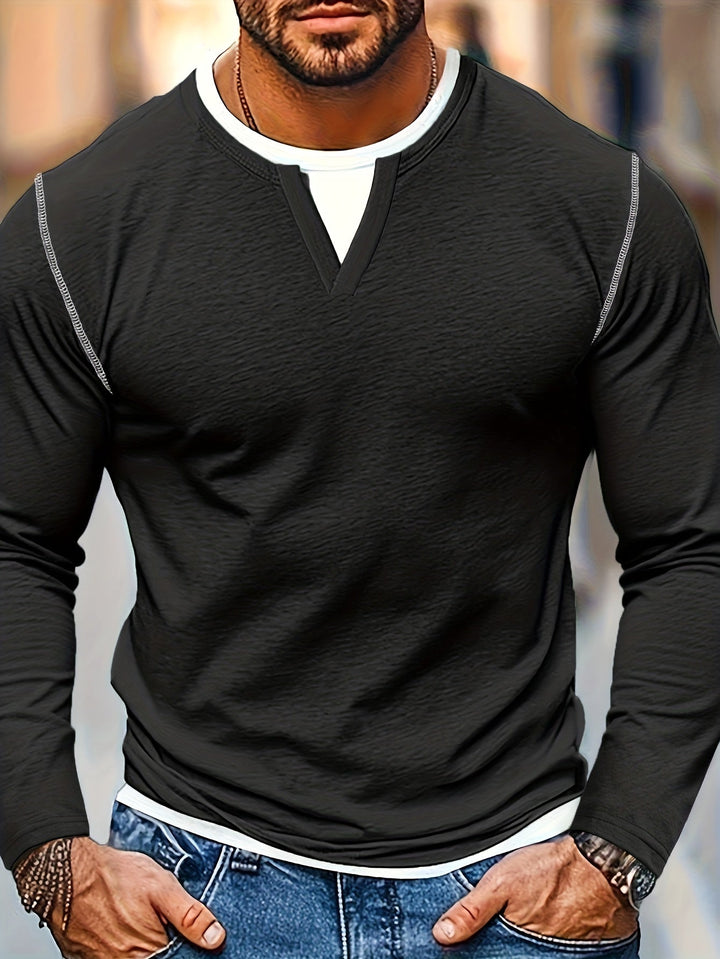 Nathan | Raffineret Notch-Neck Henley Skjorte