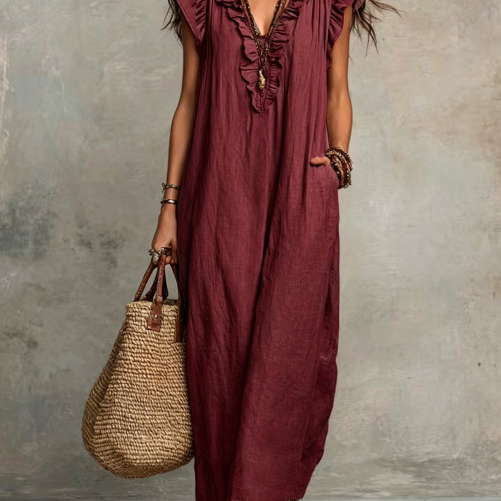 Marisol | Rynket Bohemian Maxi Kjole