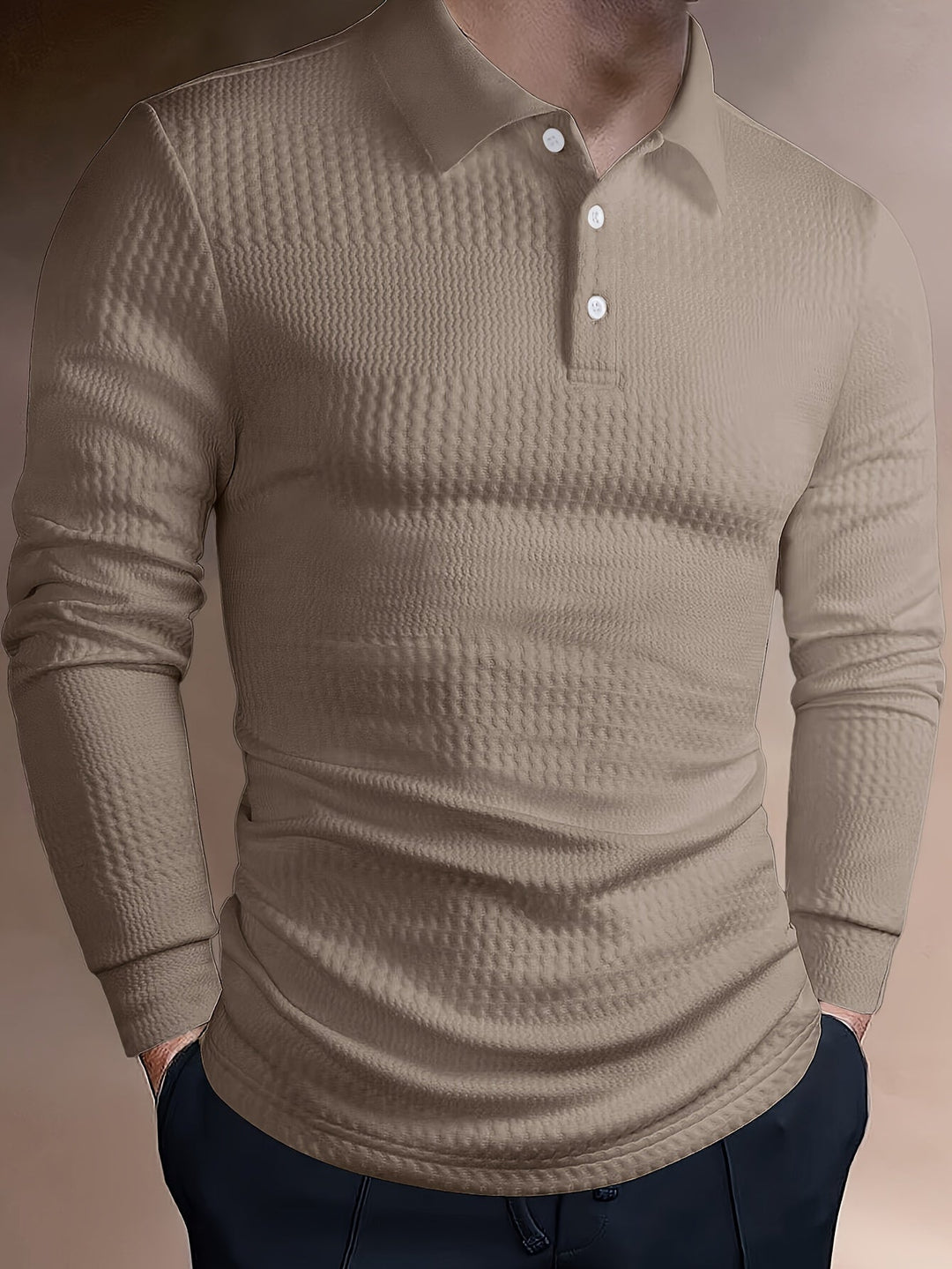 Fletcher | Tekstureret Langærmet Polo Shirt
