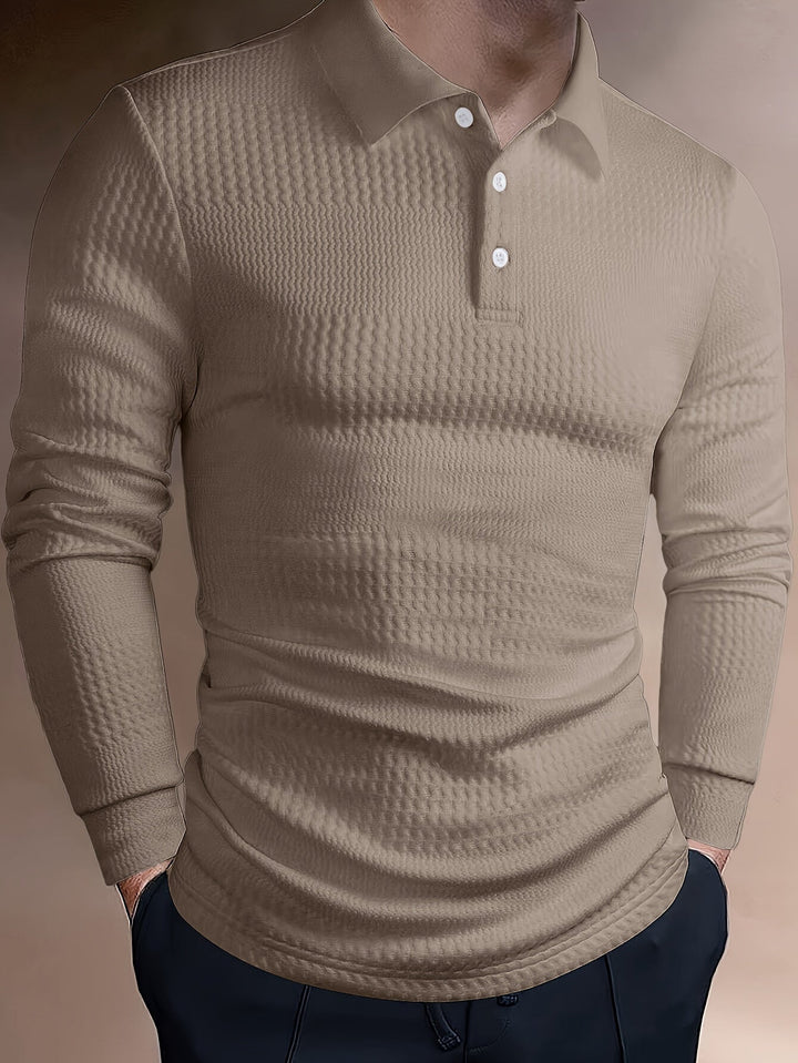 Fletcher | Tekstureret Langærmet Polo Shirt