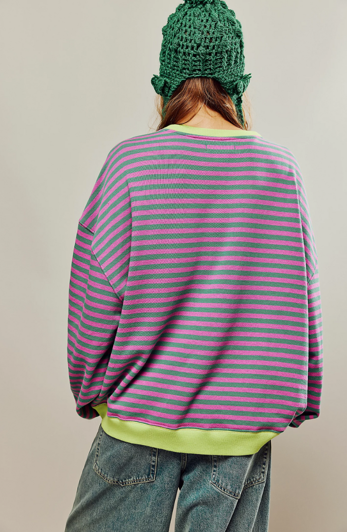 Paula | Stribet Rundhalset Pullover