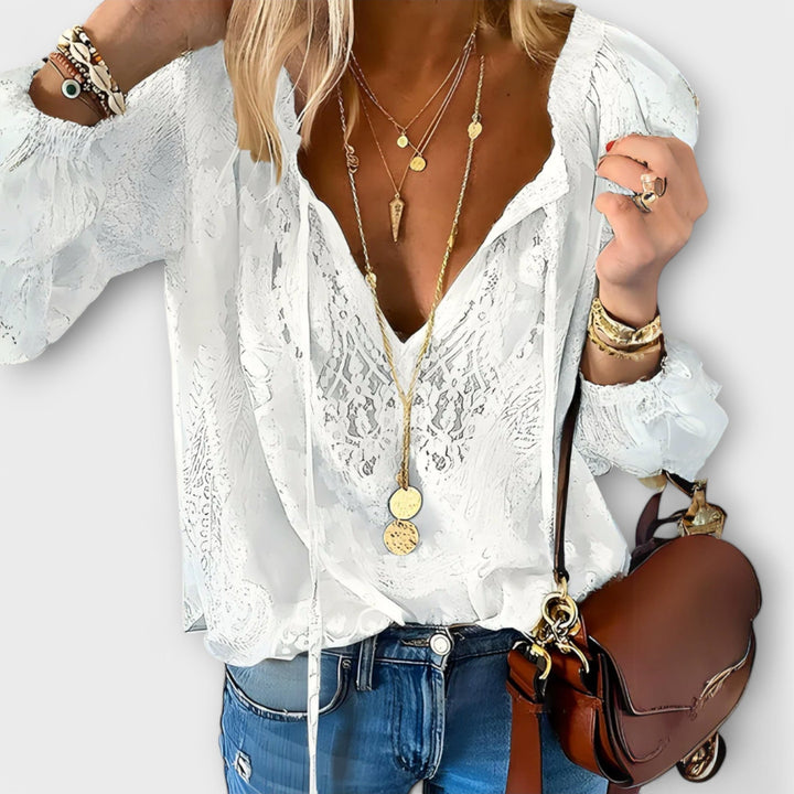 Fleur | Romantisk Slips-krave Bluse