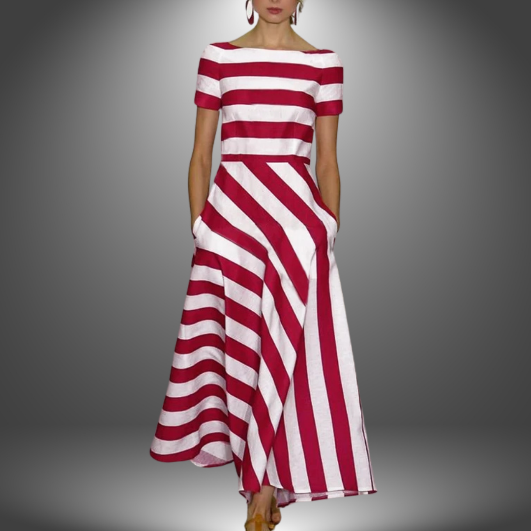 Evangeline | Flydende Stribet Maxi Kjole