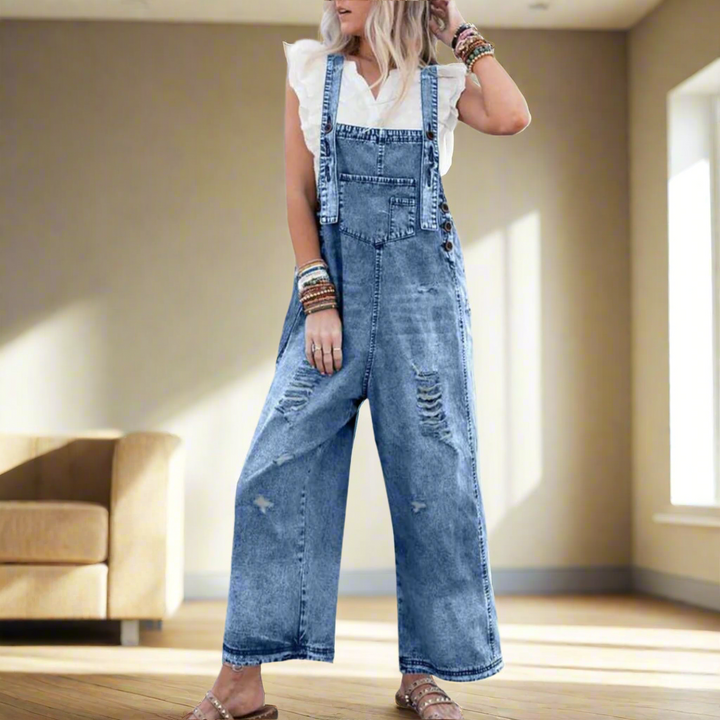 Carmelita | Premium Vintage Stil Ensfarvet Jumpsuit