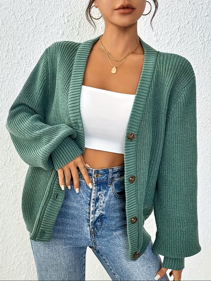 Maribel | Afslappet Knap-Front Cardigan