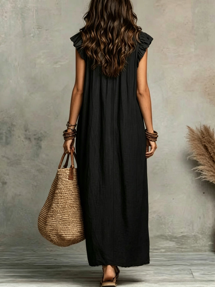 Marisol | Rynket Bohemian Maxi Kjole