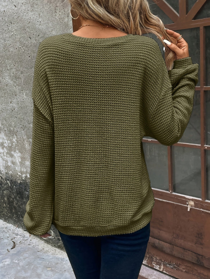 Carly | Afslappet Vaffelstrikket Sweater