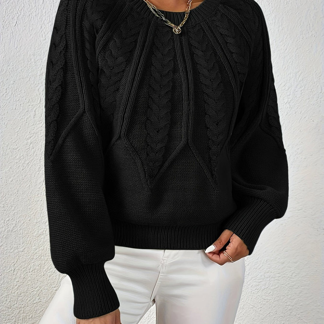 Cassidy | Kabelstrikket Rundhalset Sweater