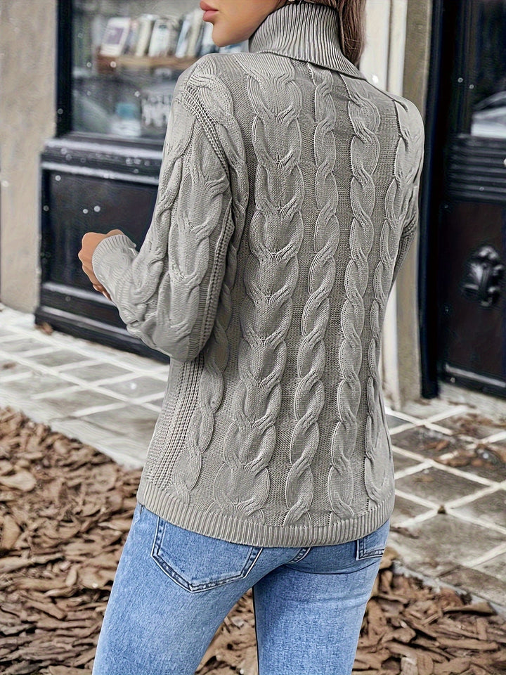Celeste | Cozy Cable-Knit Turtleneck Sweater