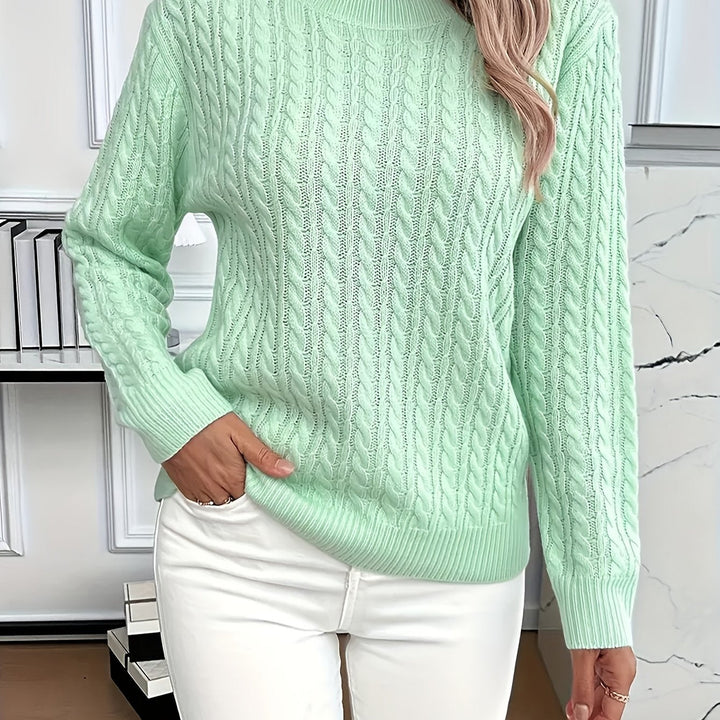 Faye | Kabelstrikket Rundhalset Sweater