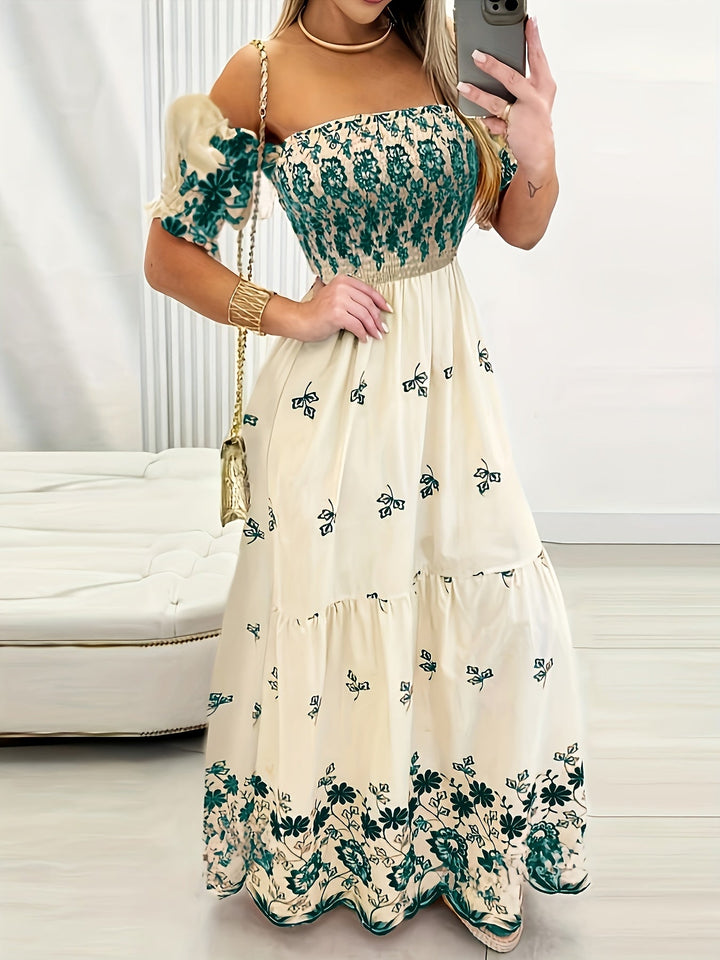 Seraphina | Off-Shoulder Blomster Maxi Kjole