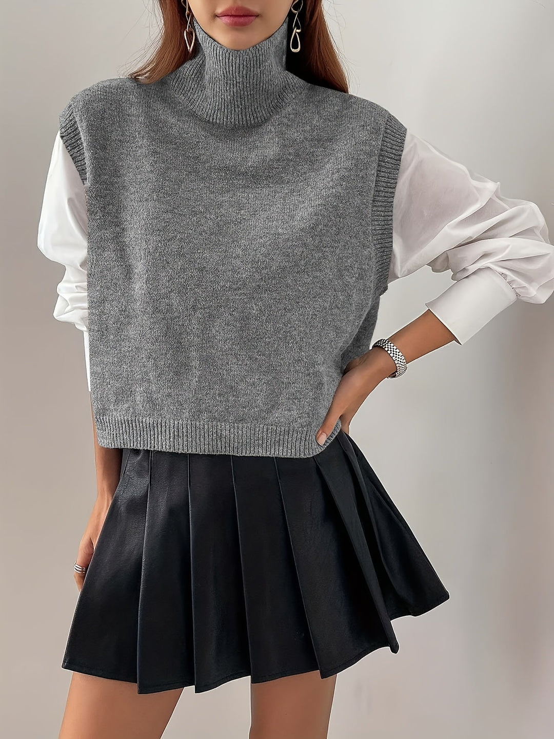 Farrah | Højhalset Sweater Vest
