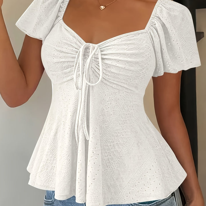 Josephine | Flutter-Ærme Peplum Top