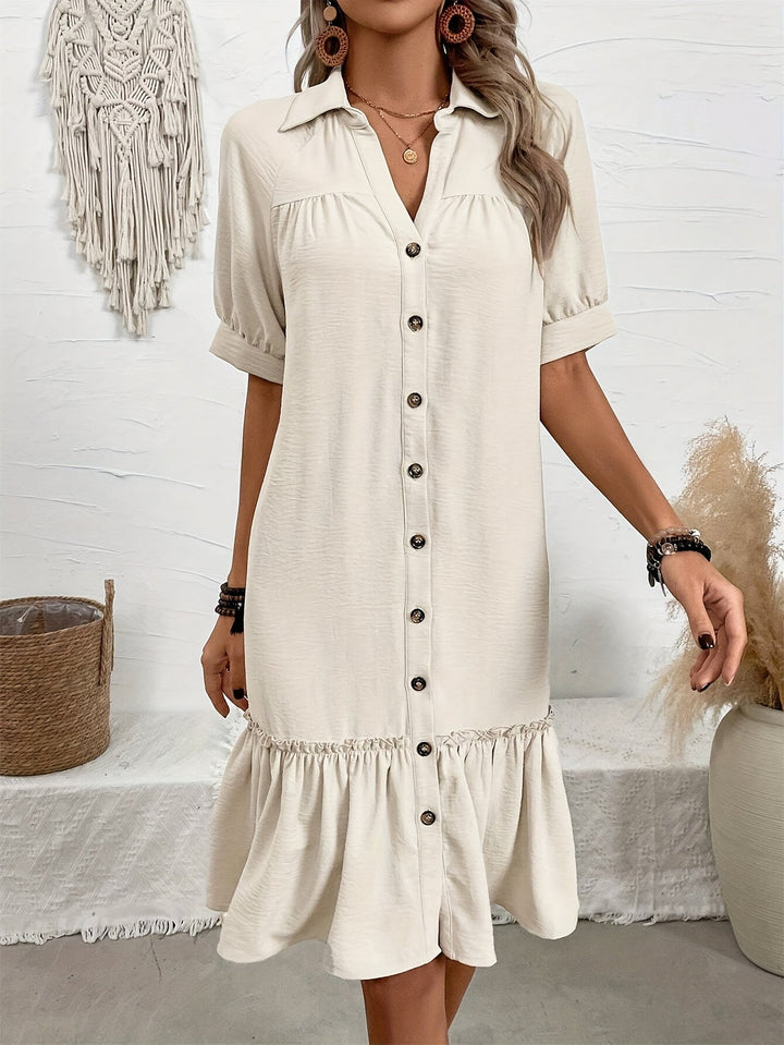 Maevelle | Knapdetaljeret Boho Midi Kjole