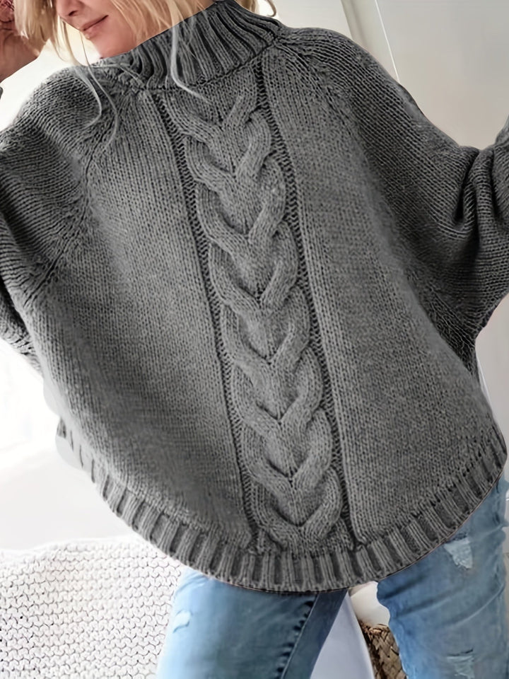 Gwendolyn | Kabelstrikket Højhalset Sweater