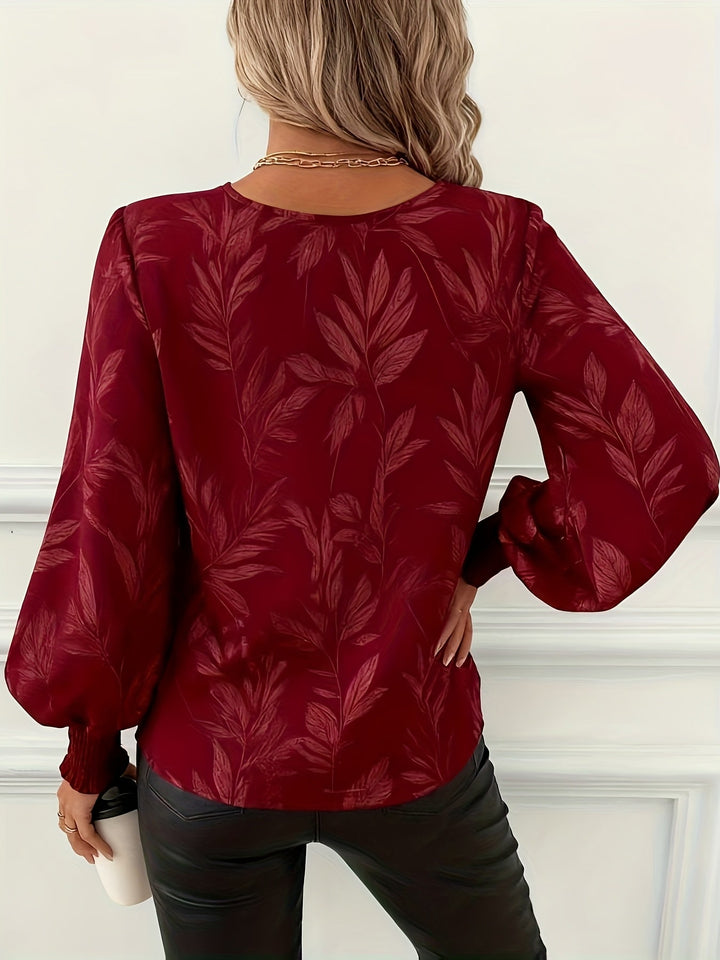 Elena | Botanisk V-Hals Bluse