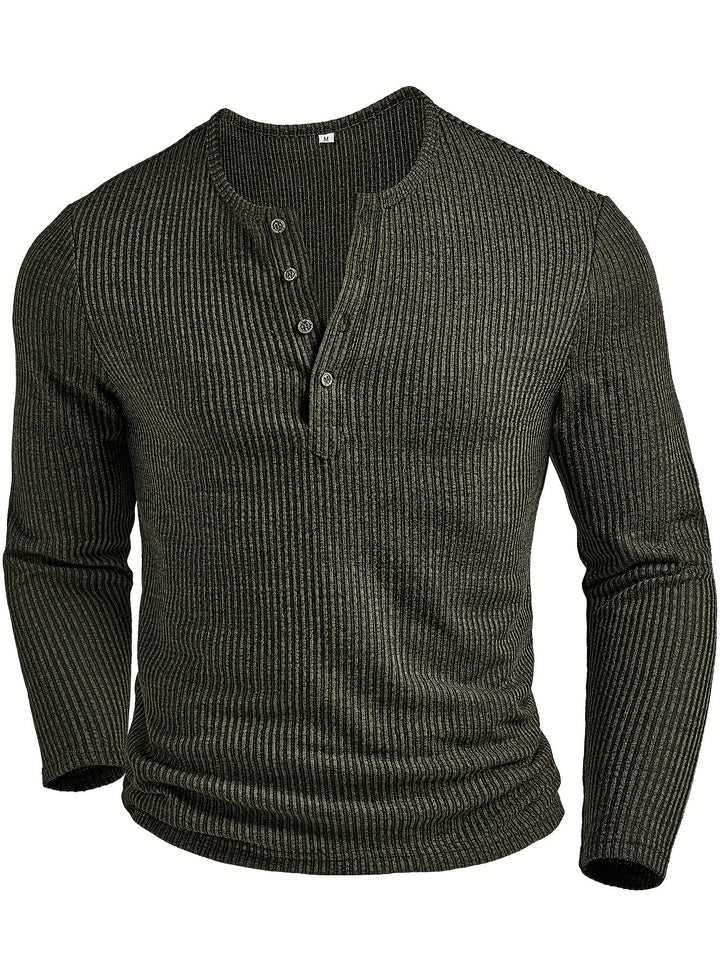 Griffin | Struktureret Ribbet Henley Skjorte