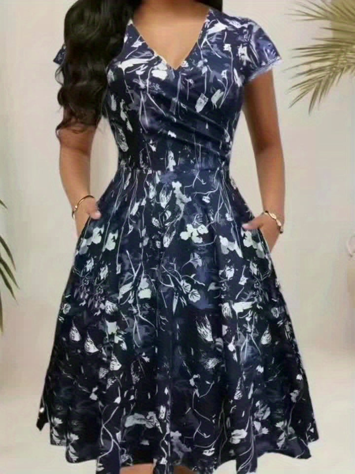 Katherine | Floral A-Line Lomme Kjole