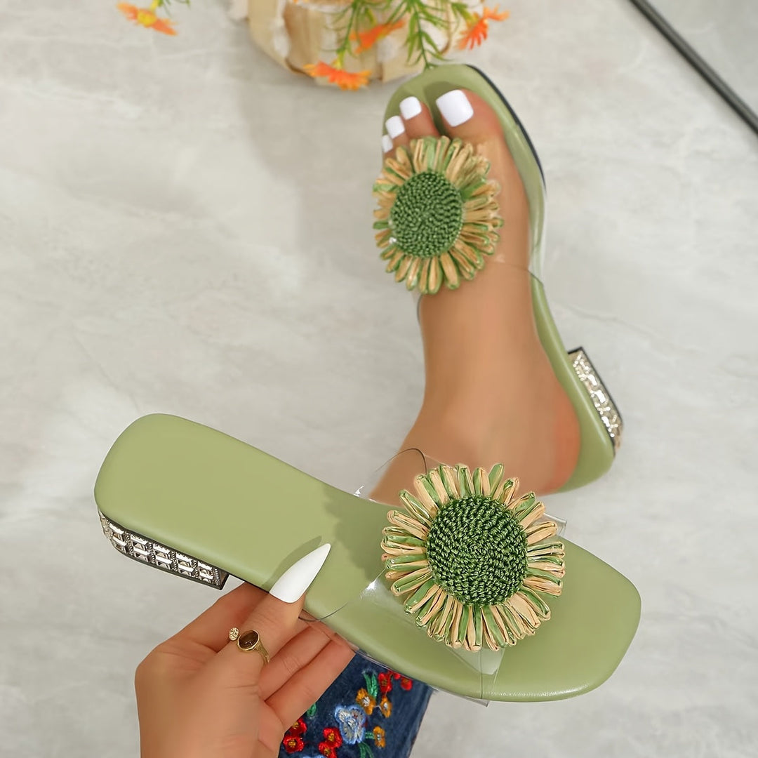 Elise | Blomster Square-Toe Sandaler