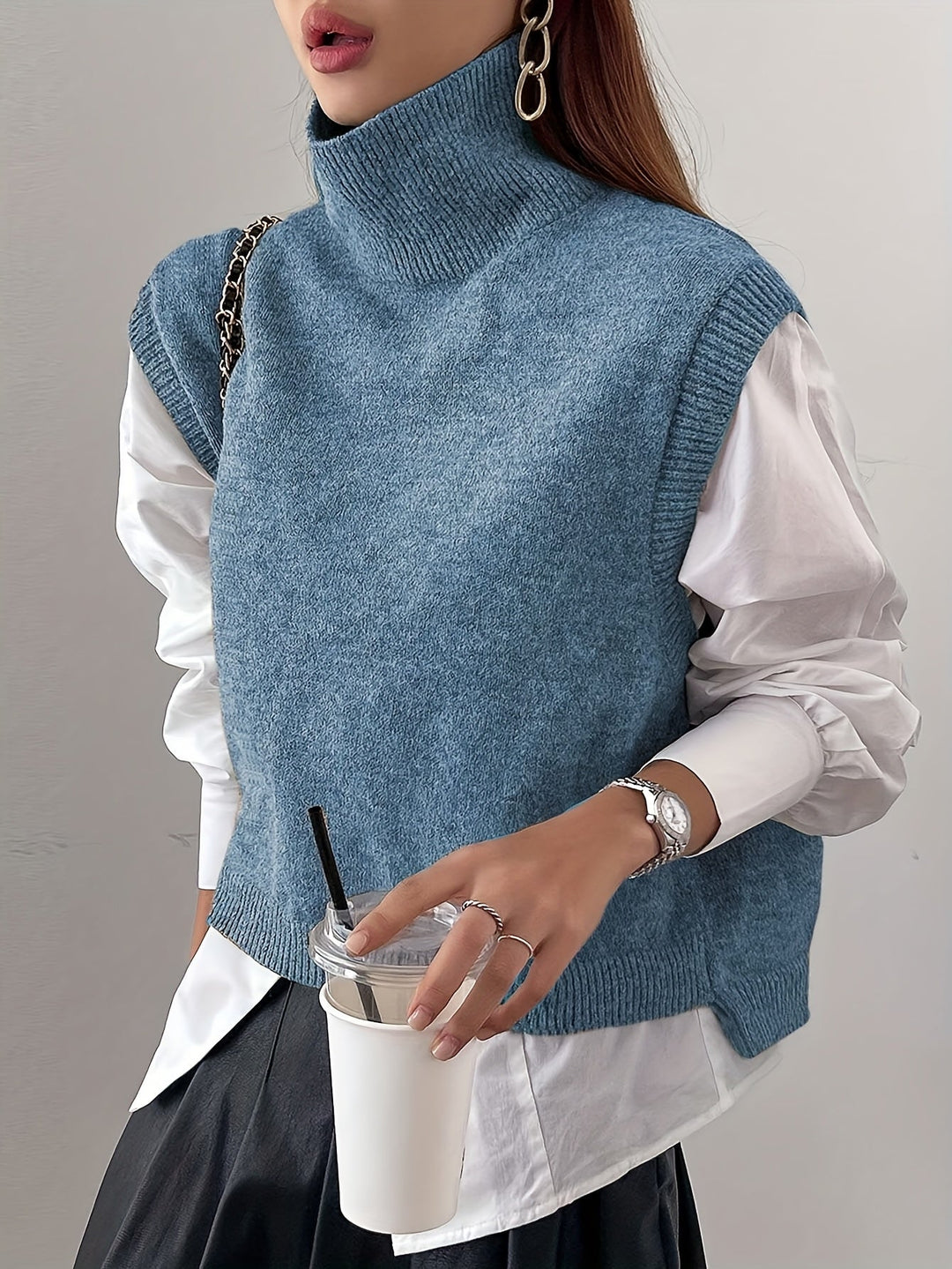 Farrah | Højhalset Sweater Vest