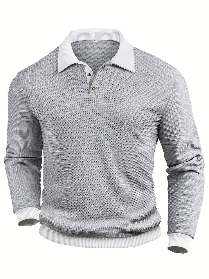 Gareth | Tekstureret Langærmet Polo Shirt