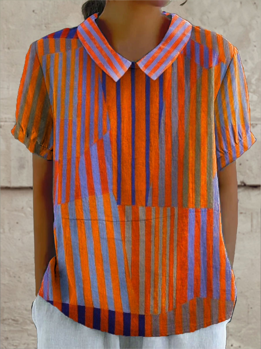 Lauren | Stilfuld geometrisk stribet skjorte