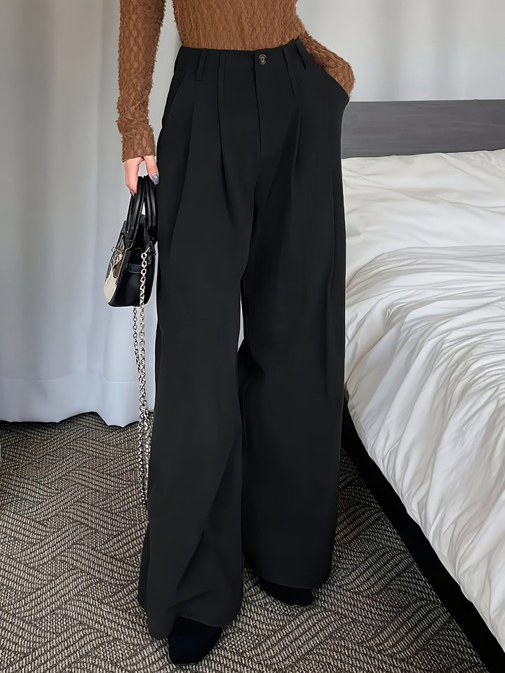Celine | Plisserede Bukser med Bred Ben