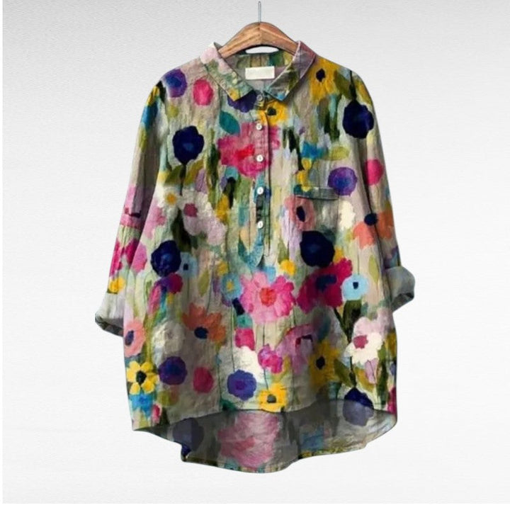 Leslie | Stilfuld Multifarvet Bluse med Blomster