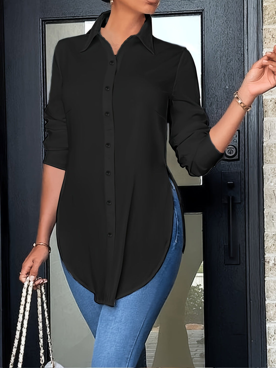 Quinn | Raffineret Knap-Front Bluse