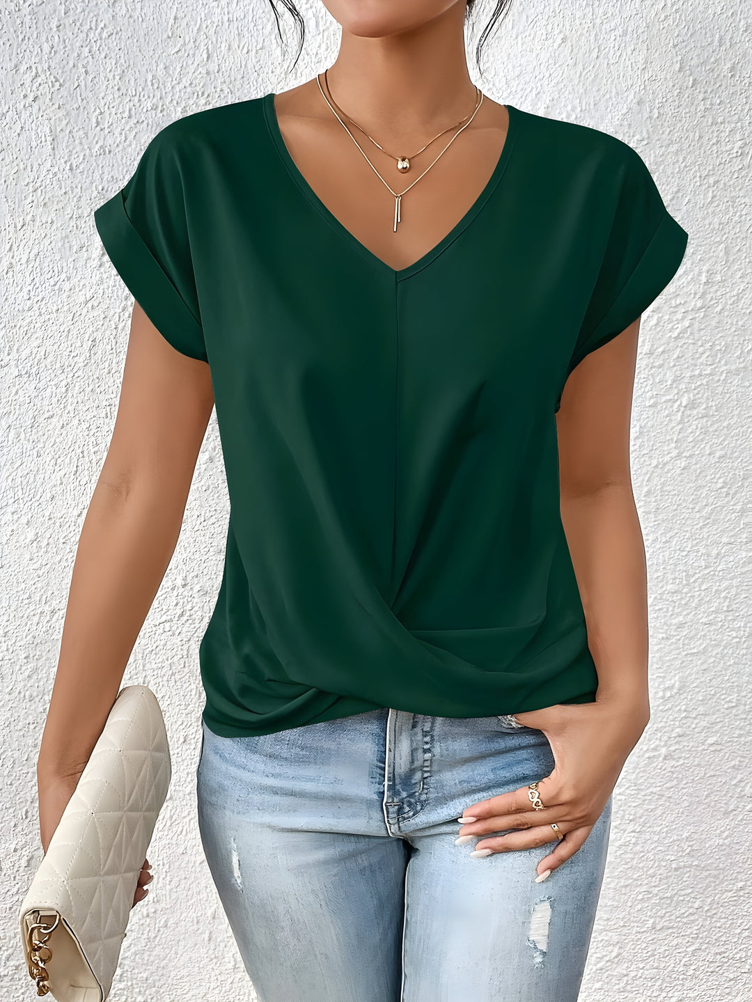 Kathrina | Elegant Twist-Front V-Hals Top