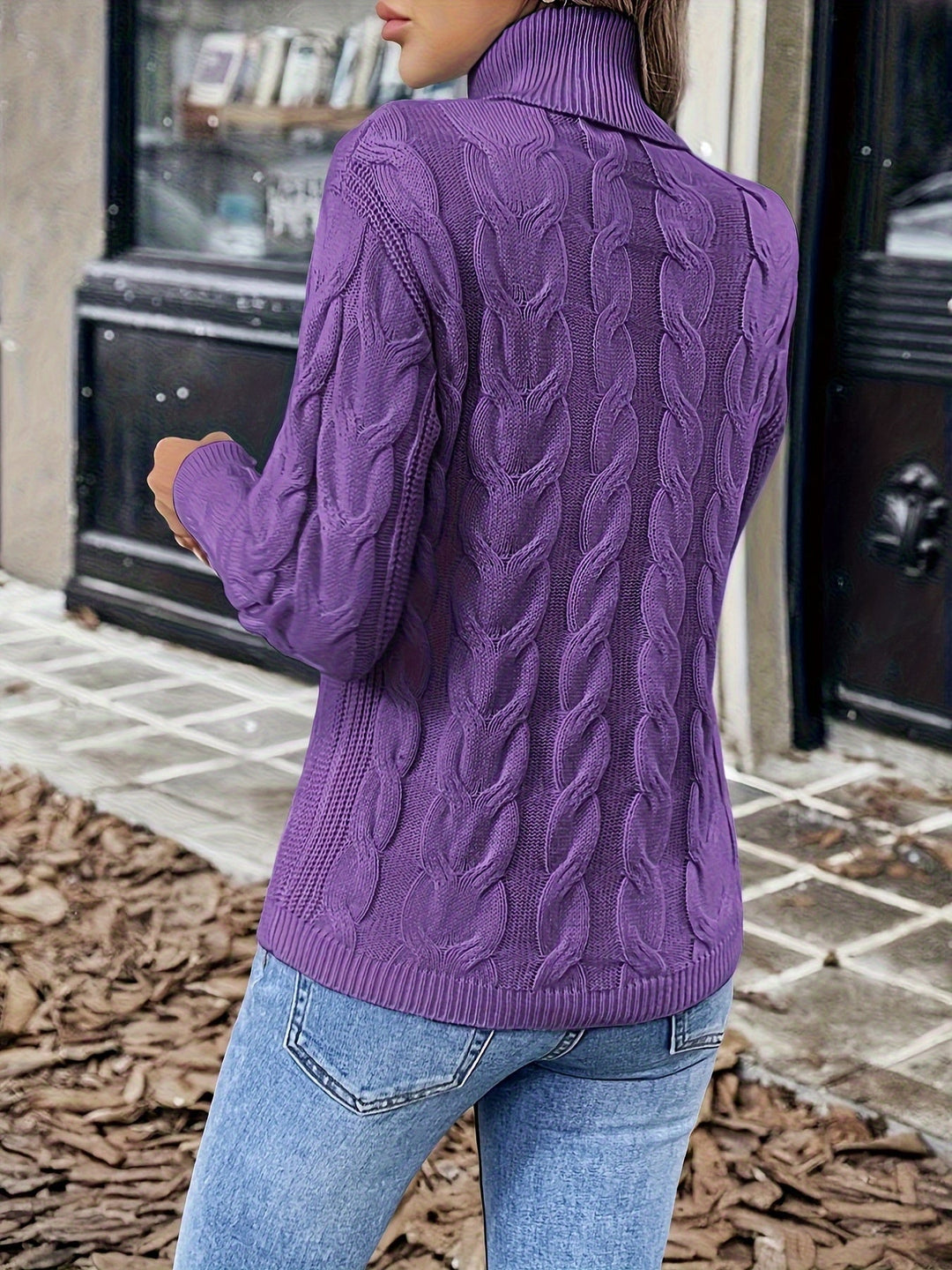 Celeste | Cozy Cable-Knit Turtleneck Sweater