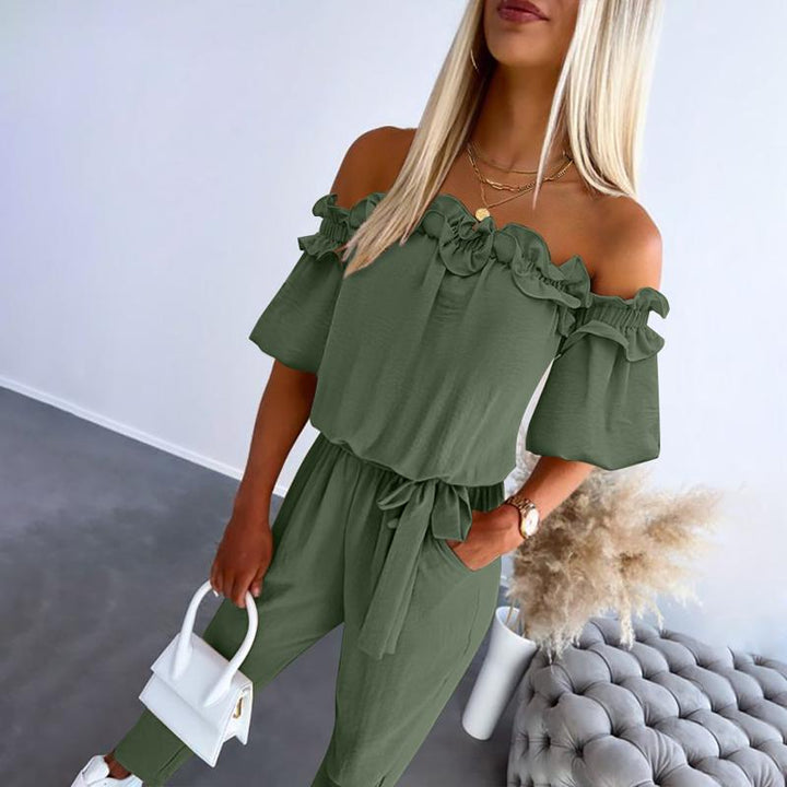 Carmella | Stilig Off-Shoulder Tie-Waist Jumpsuit