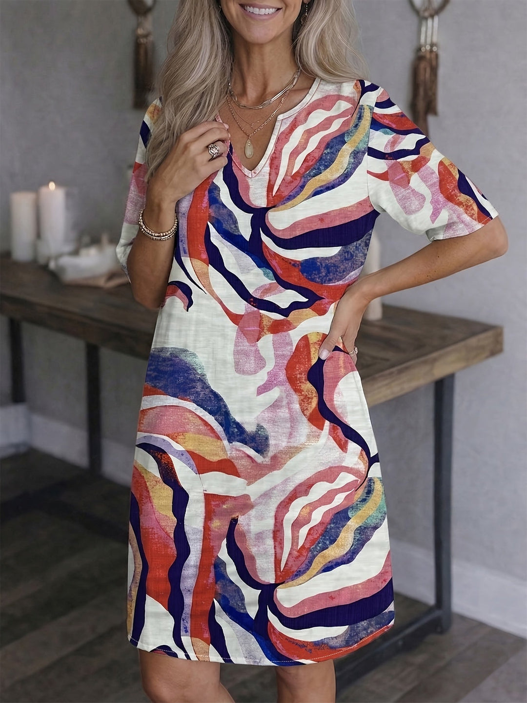 Ramona | Kunstnerisk Print Skift Kjole