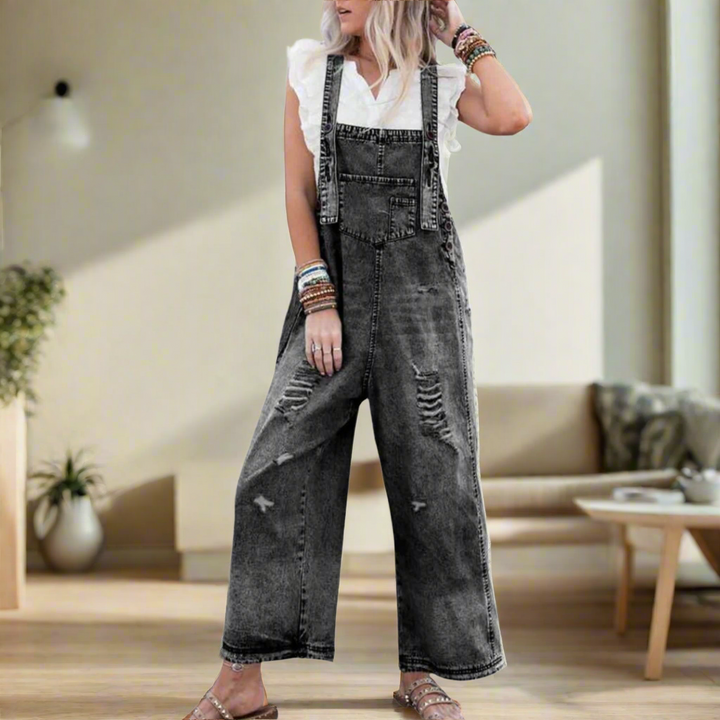 Carmelita | Premium Vintage Stil Ensfarvet Jumpsuit