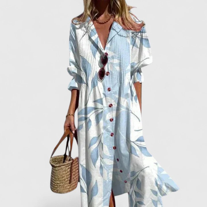 Paula | Elegant Multifarvet Boho Kjole